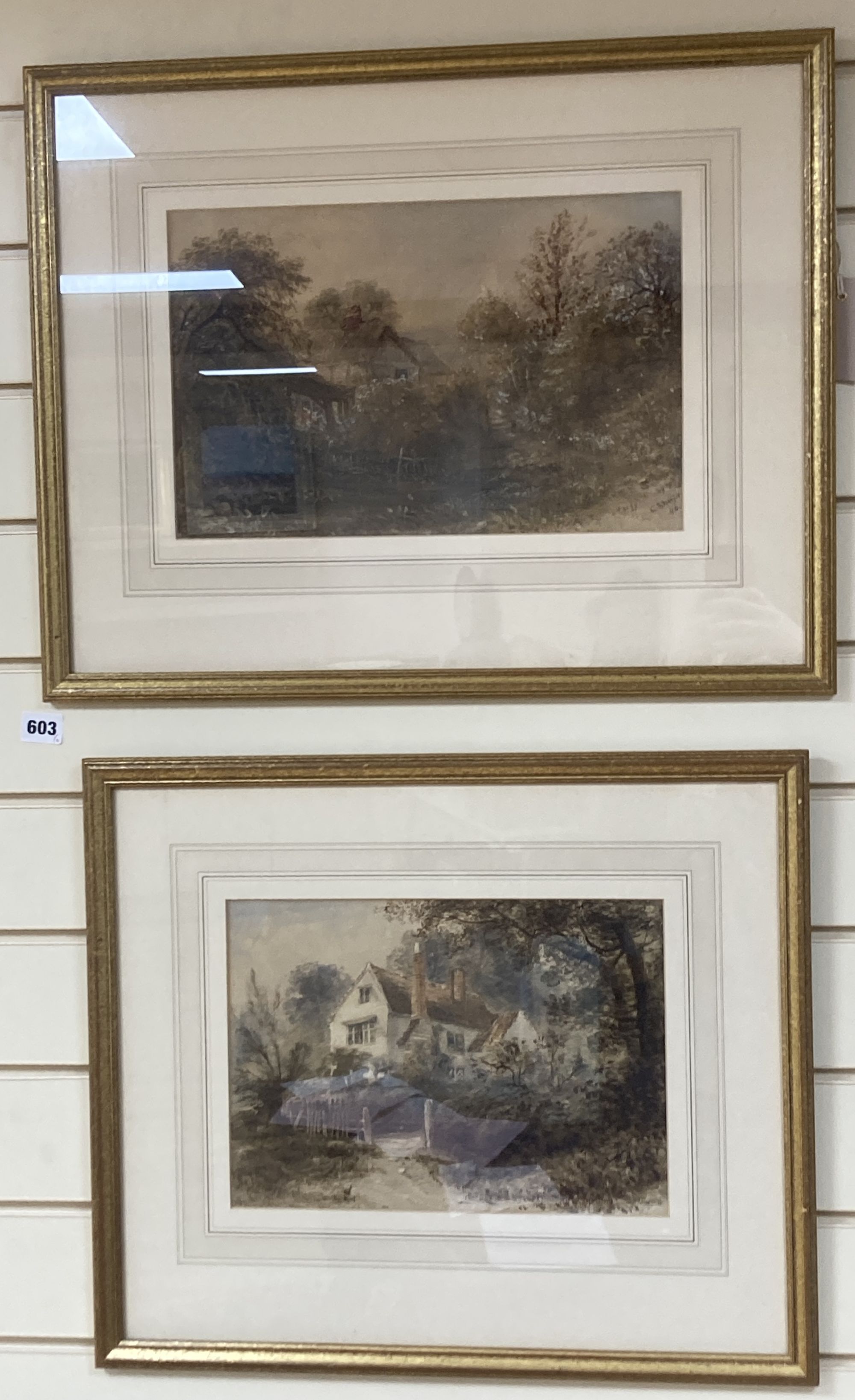 C. Sharpe (c.19th), two watercolours, Llantdry, Monmouthshire and Southend, Eltham, one signed and dated 48, 23 x 36cm and 22 x 31cm